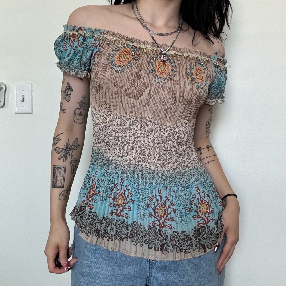 dressbarn off the shoulders y2k ribbed top medium